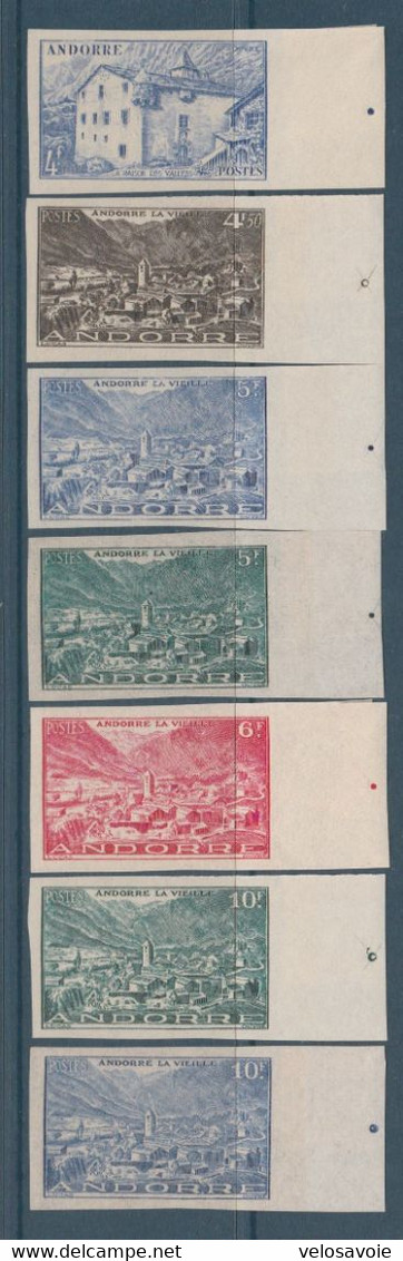 ANDORRE N° 100/118 SAUF N° 108A EN NON DENTELES  ** CHARNIERE SUR LE BORD DE FEUILLE TTB - Unused Stamps