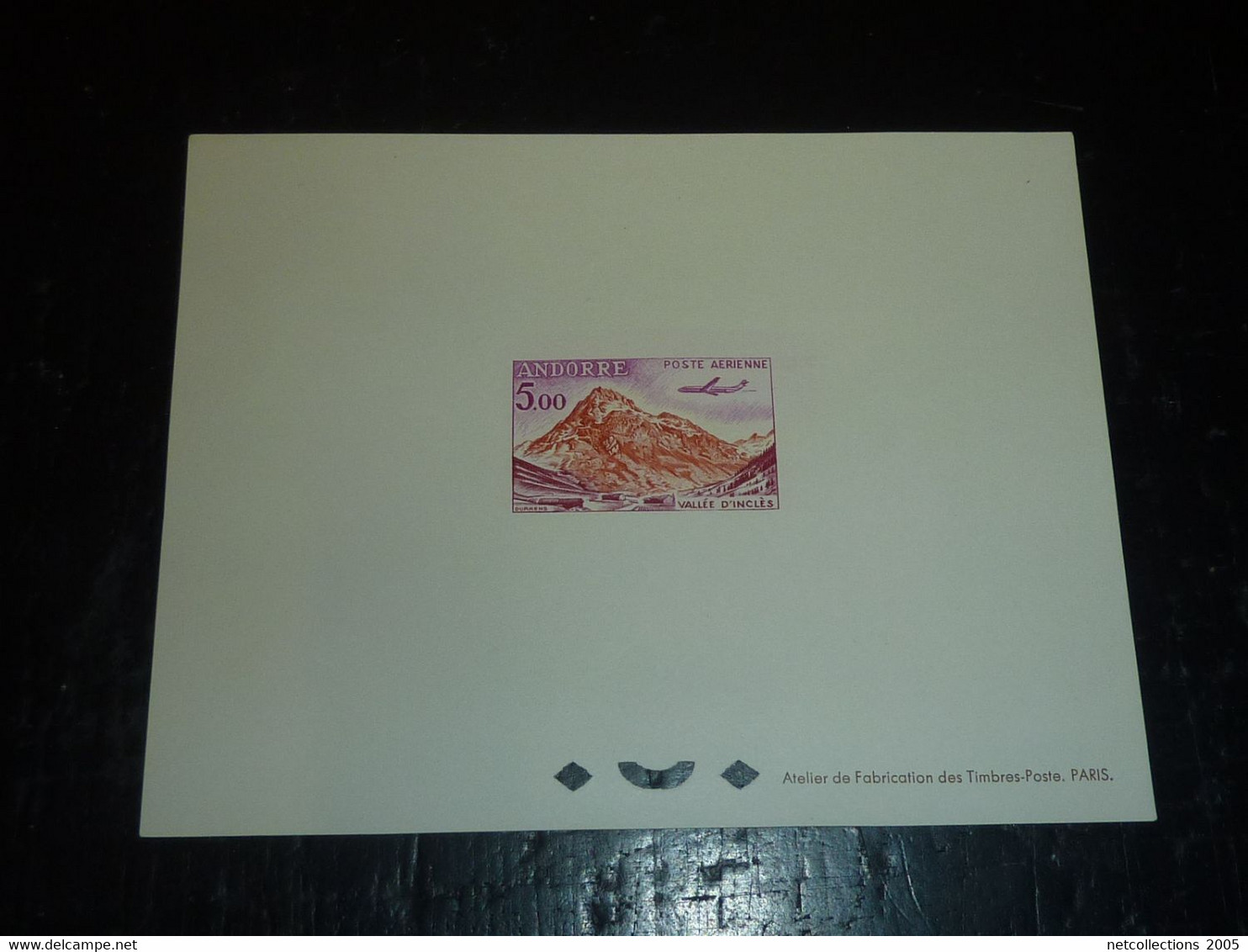 ANDORRE Poste Aérienne N° 5/7 Vallée D'inclès à Soldeu - Epreuve De Luxe (DOC-F2) - Airmail