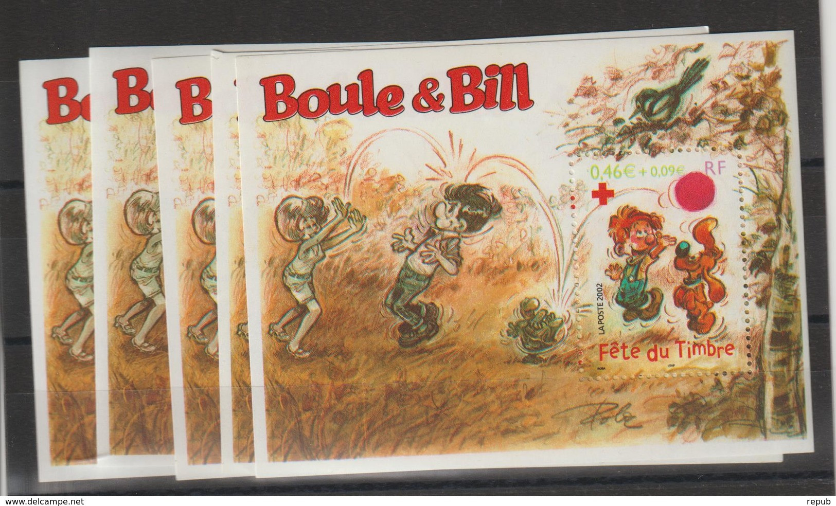 France 2002 Boule Et Bill BF 46 Par 5 Exemplaires ** MNH - Ungebraucht