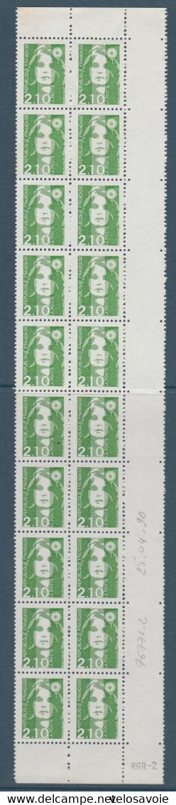 N° 2622 X 20 MARIANNE DE BRIAT EN BANDE AVEC PLUSIEURS DENTS ABSENTES DEFAUT DE PEIGNE ** - Unused Stamps