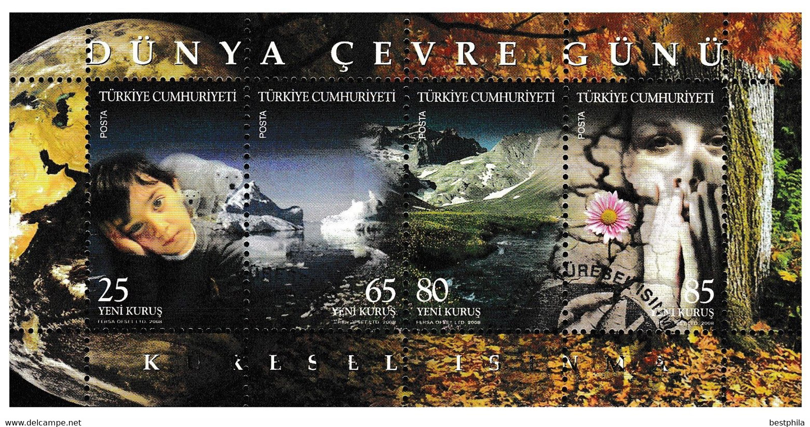 Turkey, Türkei - 2008 - THE WORLD ENVIRONMENT DAY GLOBAL WARMING - 1.Mini S/Sheet - USED - Used Stamps