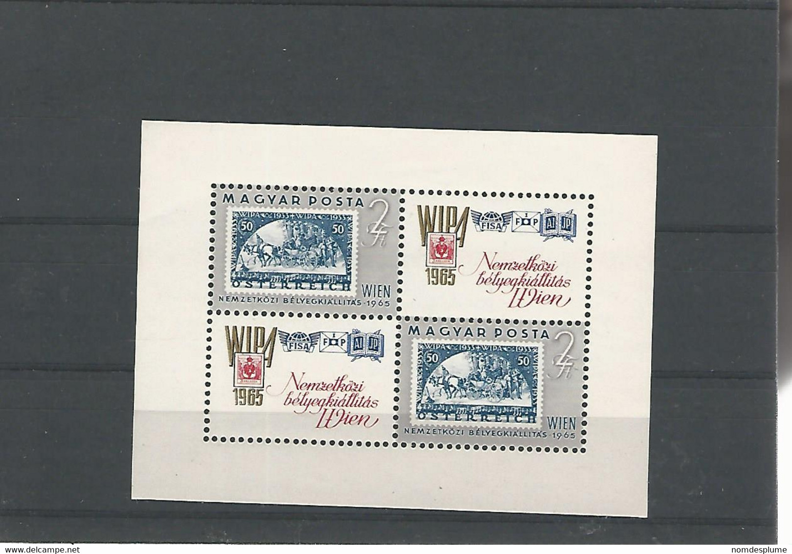 57162) Collection Hungary  WIPA Souvenir Sheet Vienna 1965 Mint MNH - Verzamelingen