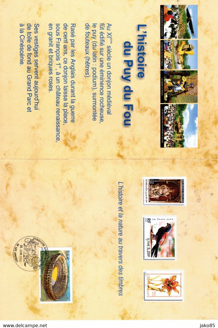 - FRANCE - 2002 - YT N° BC 3470 - Oblitéré - Curiosité - Arène Nimes - Souvenir Puy Du Fou - Sous Enveloppe - TB - Gebruikt