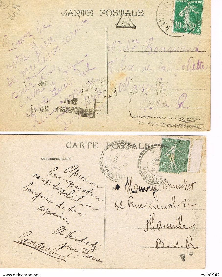 2 MARQUES POSTALES  -  JEUX OLYMPIQUES 1924 - MARSEILLE EN ARRIVEE - 06-05-1924 - Et 03-07-1924 - - Ete 1924: Paris