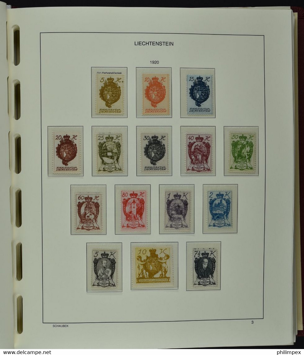 LIECHTENSTEIN, SUPERB COLLECTION 1912-1988 NH IN SCHAUBEK ALBUM - Lotes/Colecciones