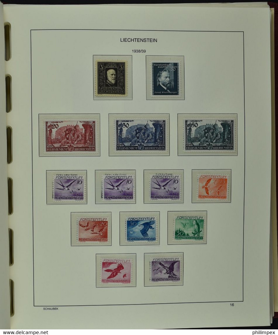 LIECHTENSTEIN, SUPERB COLLECTION 1912-1988 NH IN SCHAUBEK ALBUM