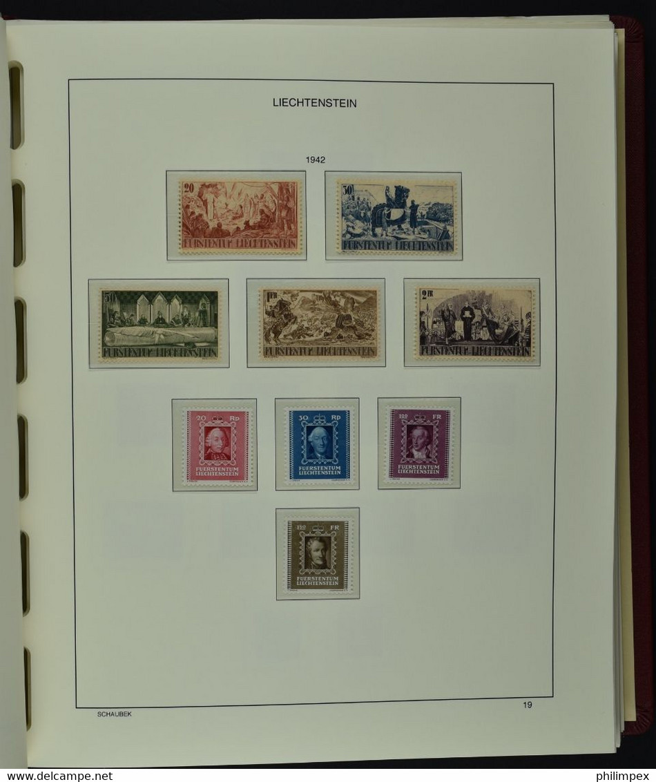 LIECHTENSTEIN, SUPERB COLLECTION 1912-1988 NH IN SCHAUBEK ALBUM