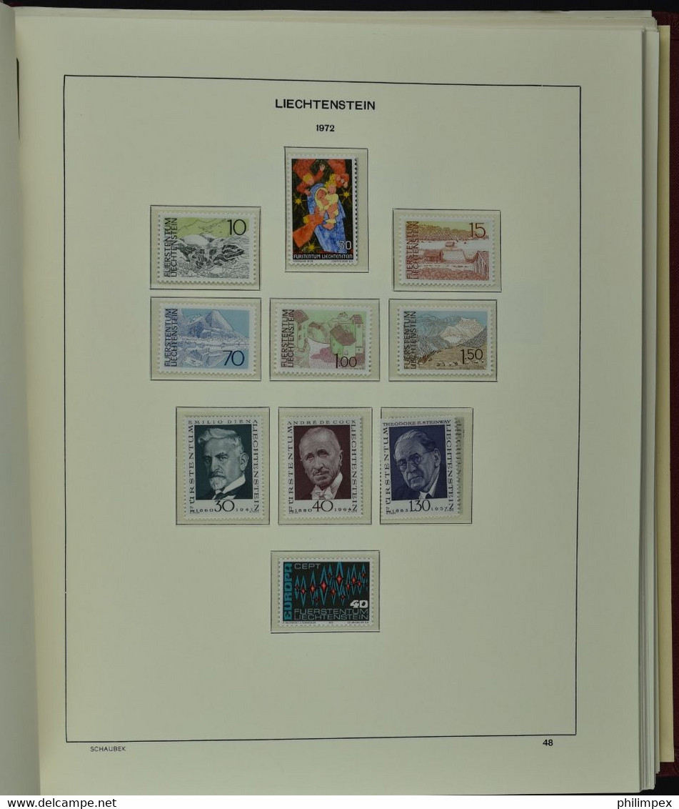 LIECHTENSTEIN, SUPERB COLLECTION 1912-1988 NH IN SCHAUBEK ALBUM