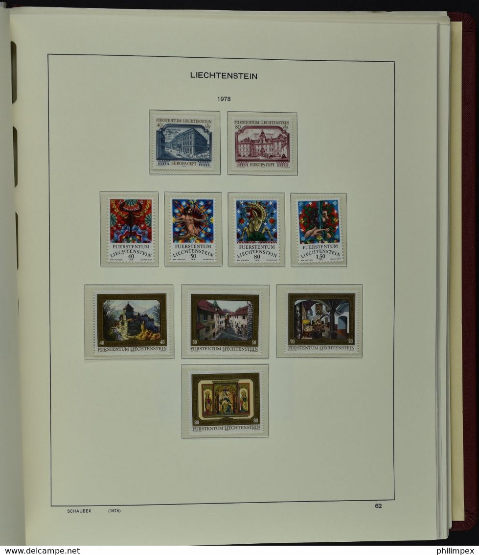 LIECHTENSTEIN, SUPERB COLLECTION 1912-1988 NH IN SCHAUBEK ALBUM