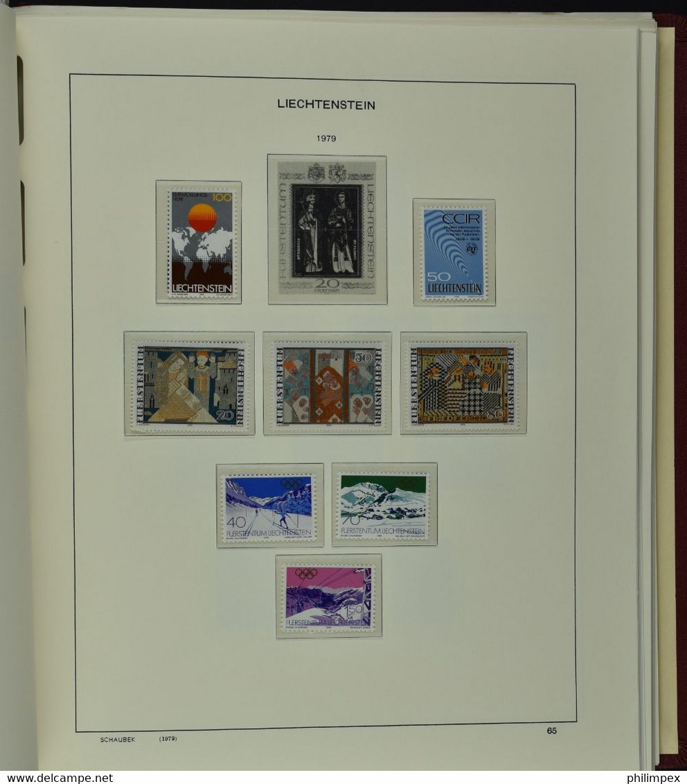 LIECHTENSTEIN, SUPERB COLLECTION 1912-1988 NH IN SCHAUBEK ALBUM