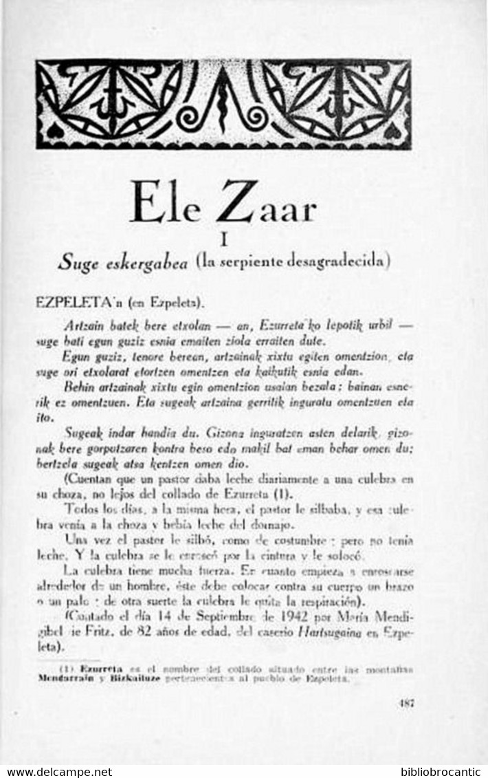 REVUE BASQUE:EUSKO-JAKINTZA V&VI 1947: Langue Basque < NAVARRE: BAÏGORRY(sommaire Sur Scan) - Baskenland