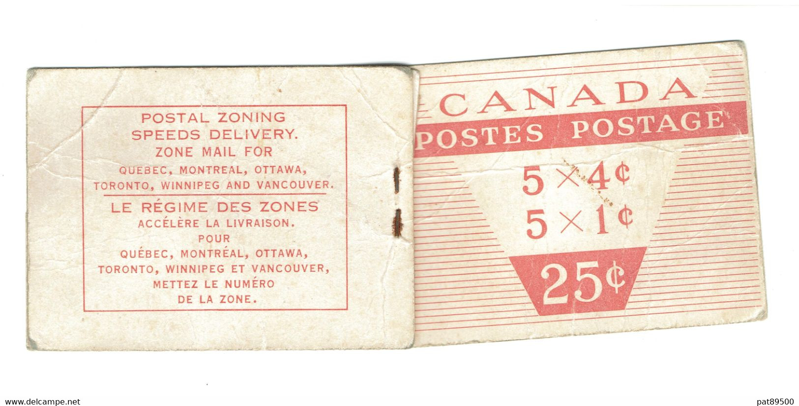 CANADA Carnet De 1962 /  8 Timbres Neufs (sur 10)  / Façiale 20 C Sur 25 Initial / YT 328 Et 331 / OFFRES OK. - Pagine Del Libretto