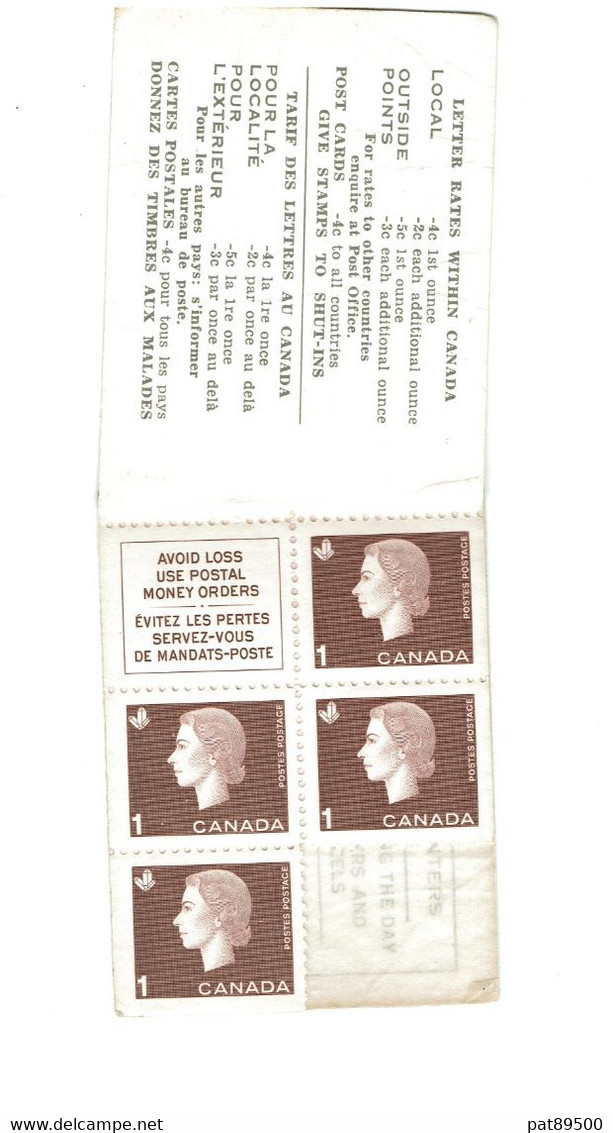 CANADA Carnet De 1962 /  8 Timbres Neufs (sur 10)  / Façiale 20 C Sur 25 Initial / YT 328 Et 331 / OFFRES OK. - Booklets Pages