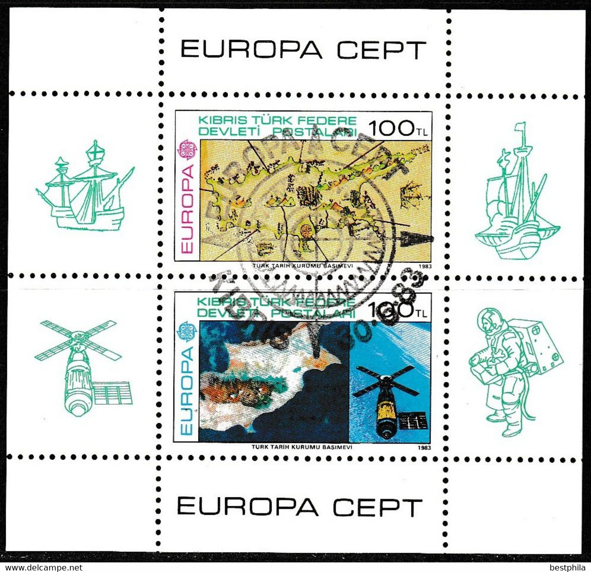 Turkish Cyprus, Zypren - 1983 - Europa Cept - 1.Mini S/Sheet - USED - Oblitérés