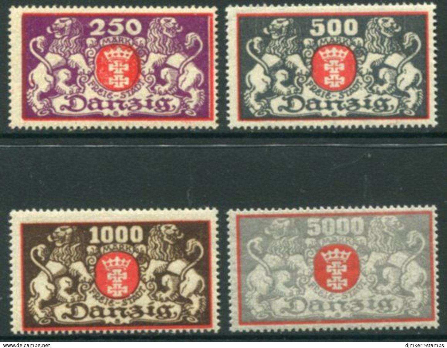 DANZIG 1923 Large Arms MNH / **.  Michel 119-22 - Neufs