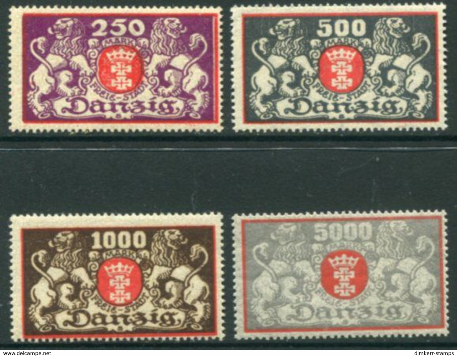 DANZIG 1923 Large Arms MNH / **.  Michel 119-22 - Nuevos