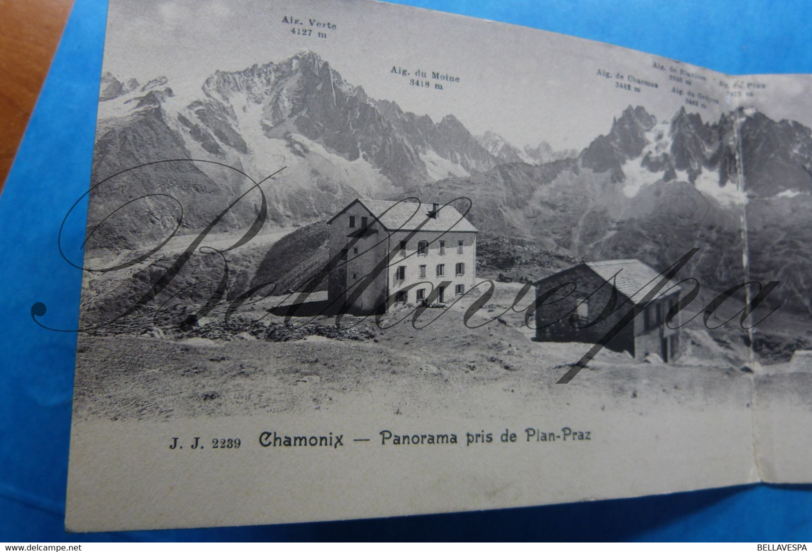 Chamonix Mont Blanc Panorama Pris De Plan-Praz. Edit. J.J. 2239 - Chamonix-Mont-Blanc