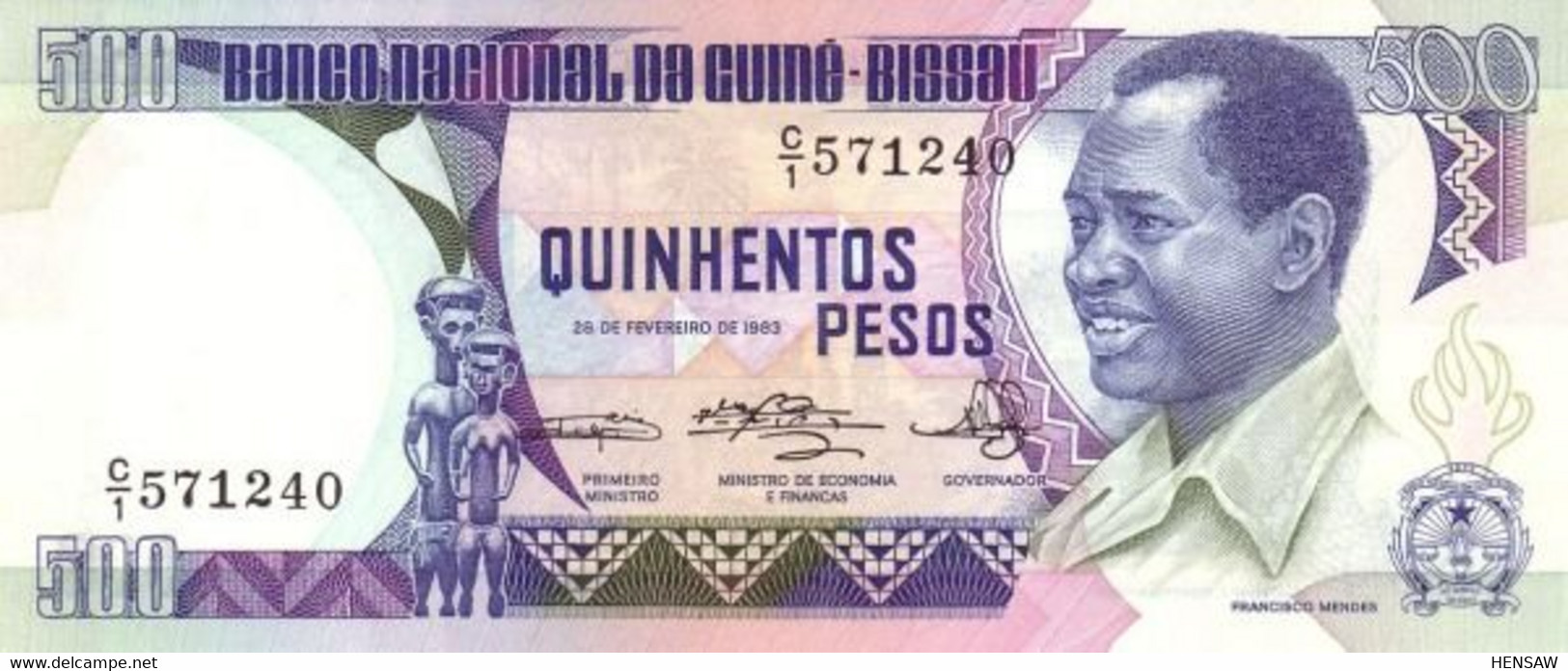 GUINEA-BISSAU 500 PESOS 1983 P 7 UNC SC NUEVO - Guinea–Bissau