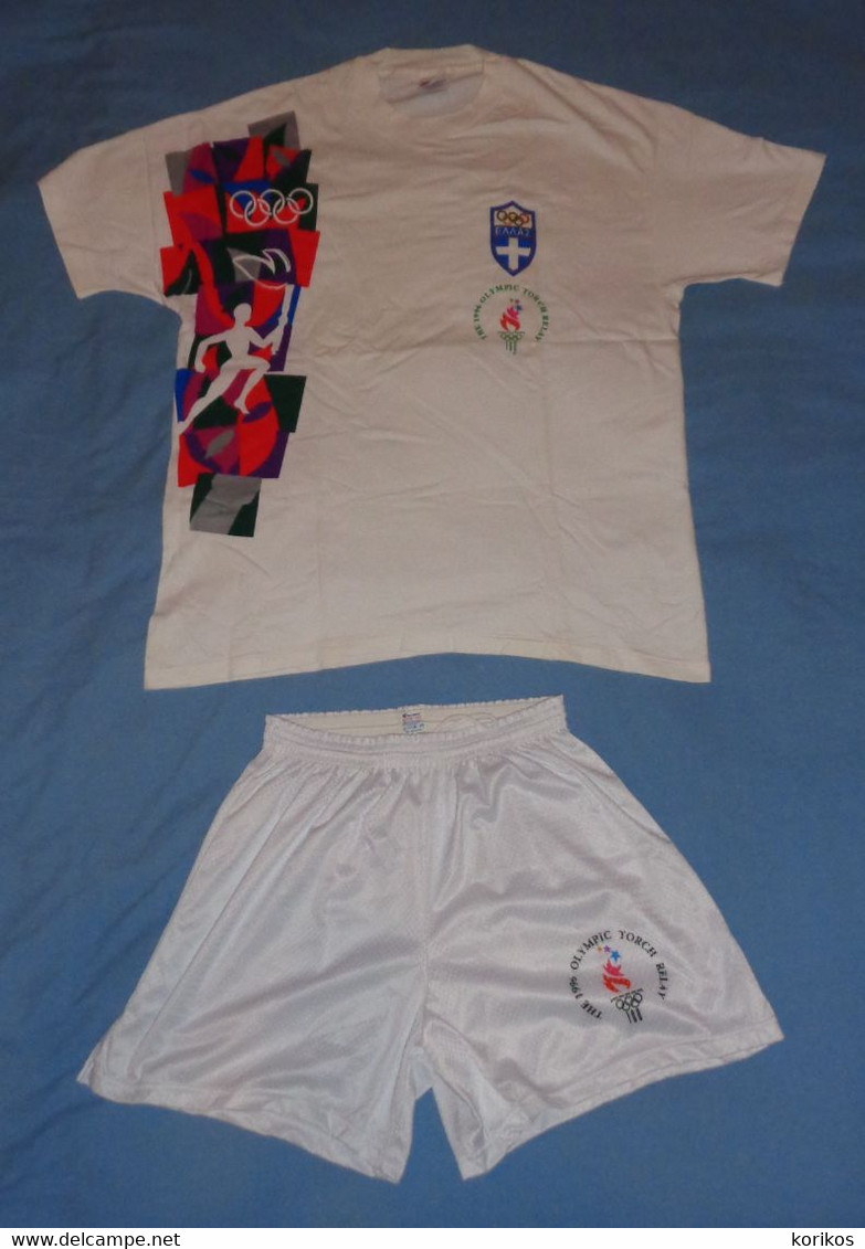 ATLANTA 1996 OLYMPIC GAMES TORCH BEARER RELAY UNIFORM - AUTHENTIC T-SHIRT SHORTS - Apparel, Souvenirs & Other