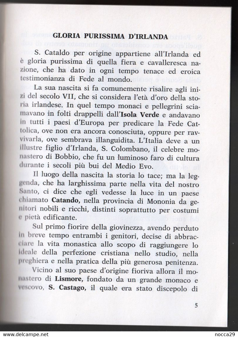 LIBRICCINO DEL 1980 - S. CATALDO PATRONO DI CORATO - BREVE ED INTERESSANTE BIOGRAFIA  (STAMP242) - Religione