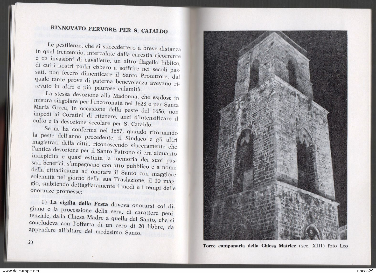 LIBRICCINO DEL 1980 - S. CATALDO PATRONO DI CORATO - BREVE ED INTERESSANTE BIOGRAFIA  (STAMP242) - Religione