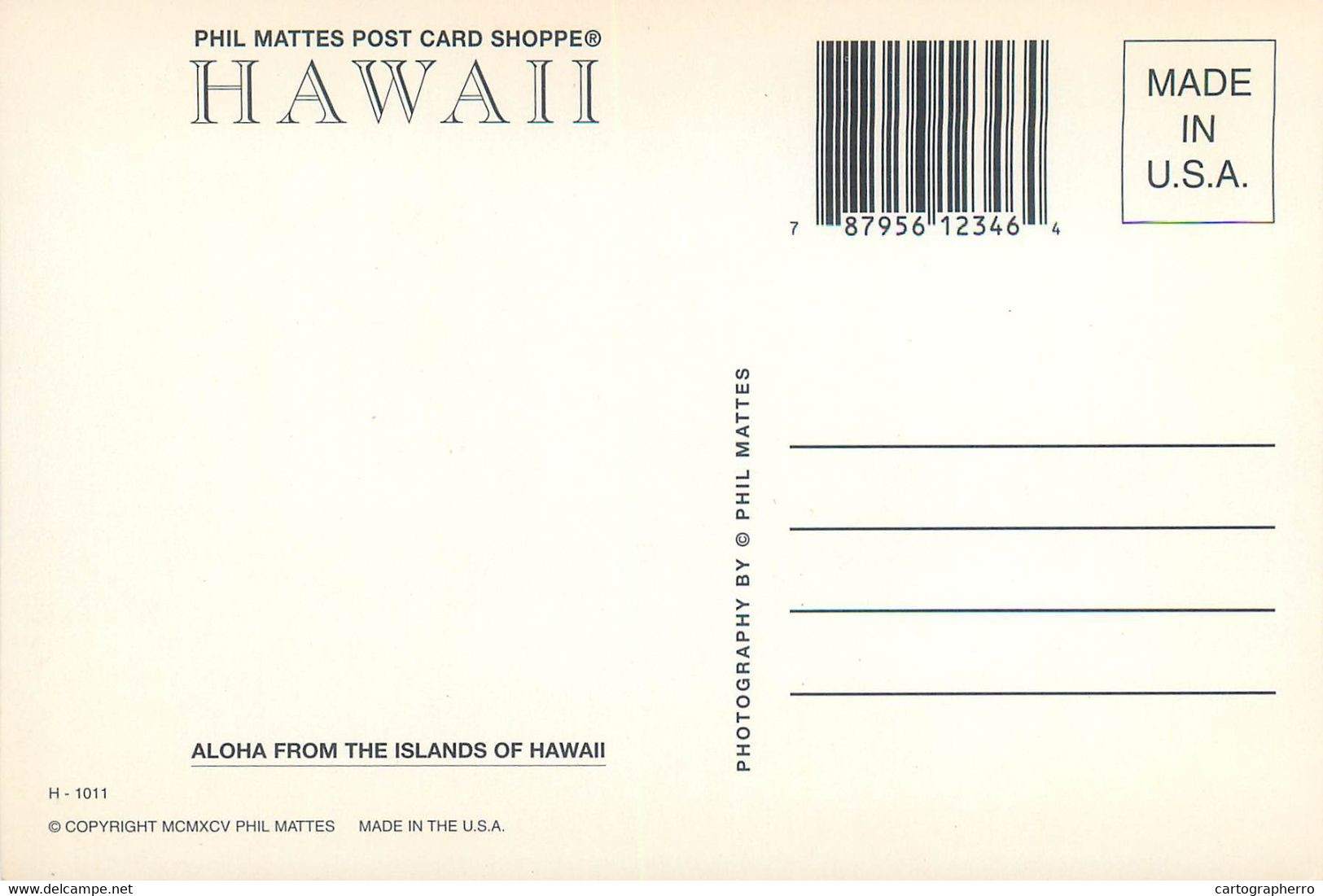 Postcard USA Hawaii Aloha Rom The Islands Of Hawaii - Big Island Of Hawaii