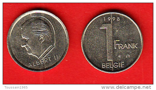 Monnaie  De Circulation Belgique (réf 117) 1 Franc Acier,type Elstrom + 1998 Fl + - 1 Frank