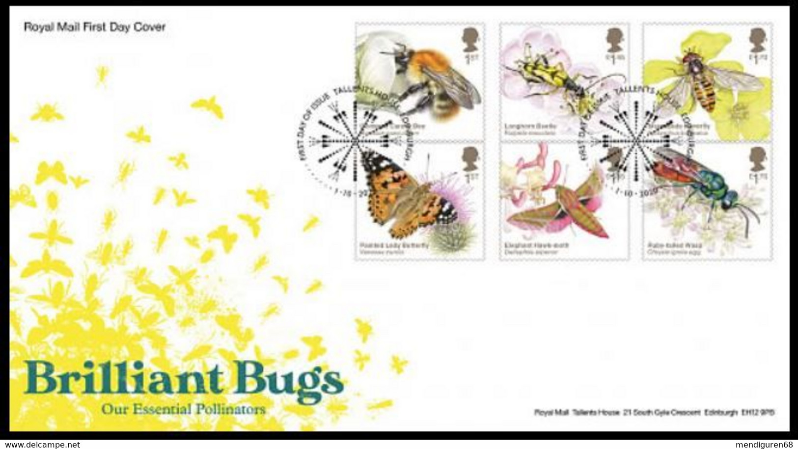 GROSSBRITANNIEN GRANDE BRETAGNE GB 2020 BRILLIANT BUGS SET 6v. FDC SG 4428-33 MI 4657-62 YT 5073-78 SC 4030-35 - 2011-2020 Ediciones Decimales