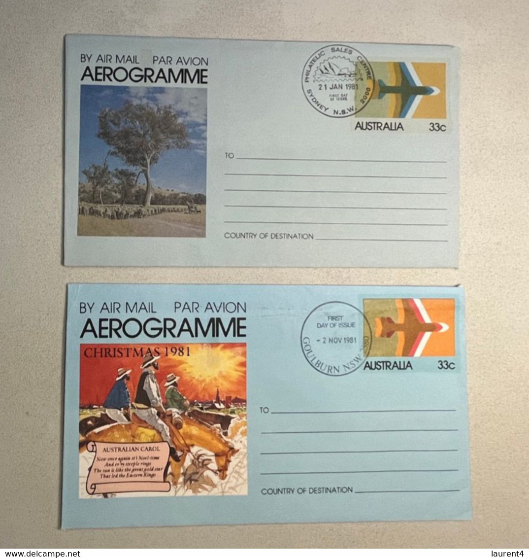 (4 N 9 A) Australia Aerogramme  - CTO 1981 (2) - Aérogrammes