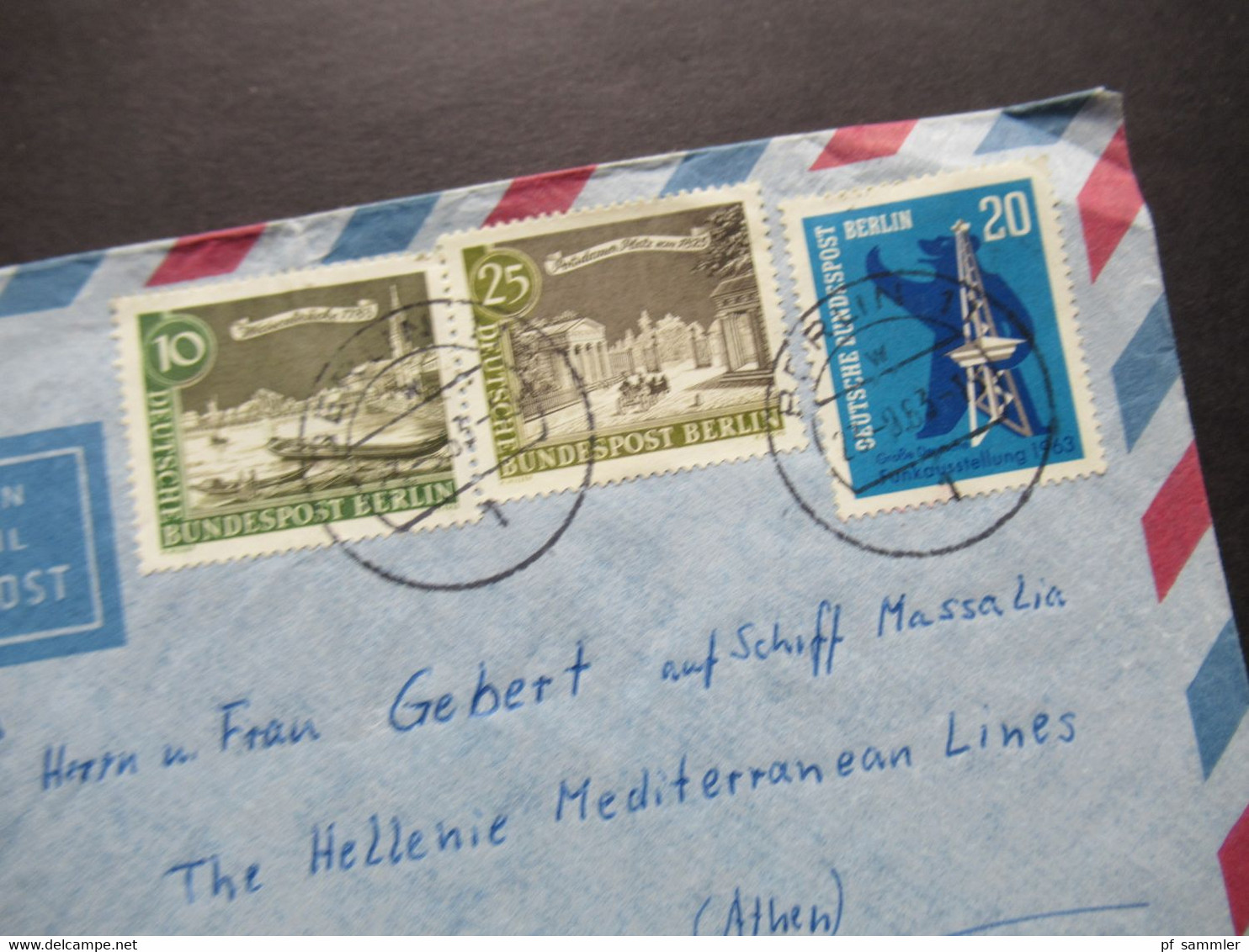 1963 Berlin (West) Alt Berlin MiF Mit Nr.232 Auslandsbrief Mit Luftpost Berlin - Piraeus Athen Griechenland - Storia Postale