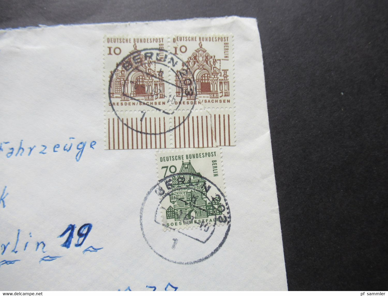 1964 Berlin (West) Bauwerke Nr.242 Waagerechtes Paar Unterrand MiF Mit Nr.248 Einschreiben Ortsbrief Berlin 203 - Briefe U. Dokumente