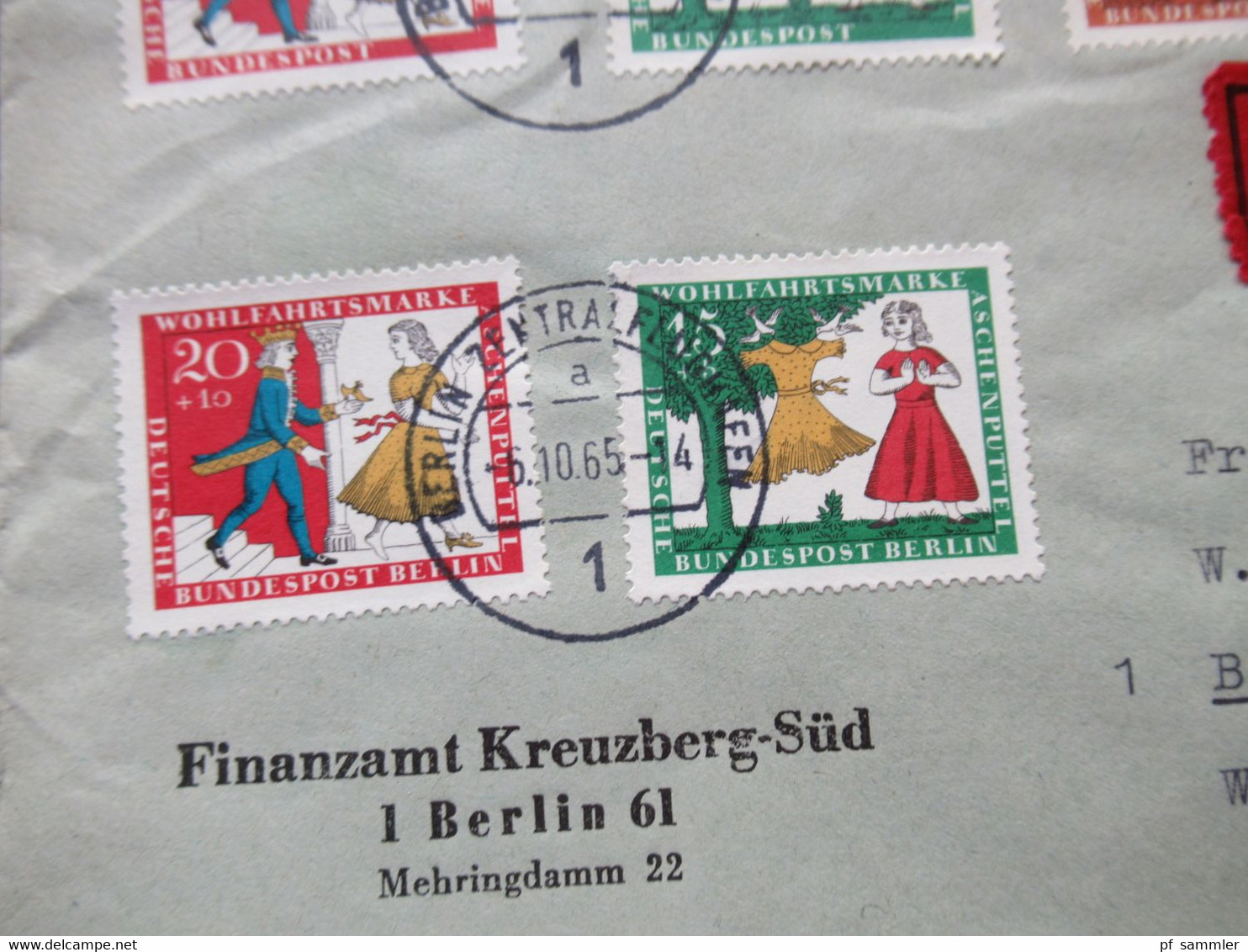 1965 Berlin (West) Wohlfahrt Märchen MiF Eilzustellung Expres Berlin Ortsbrief Stempel Berlin FA 1 / Finanzamt - Cartas & Documentos