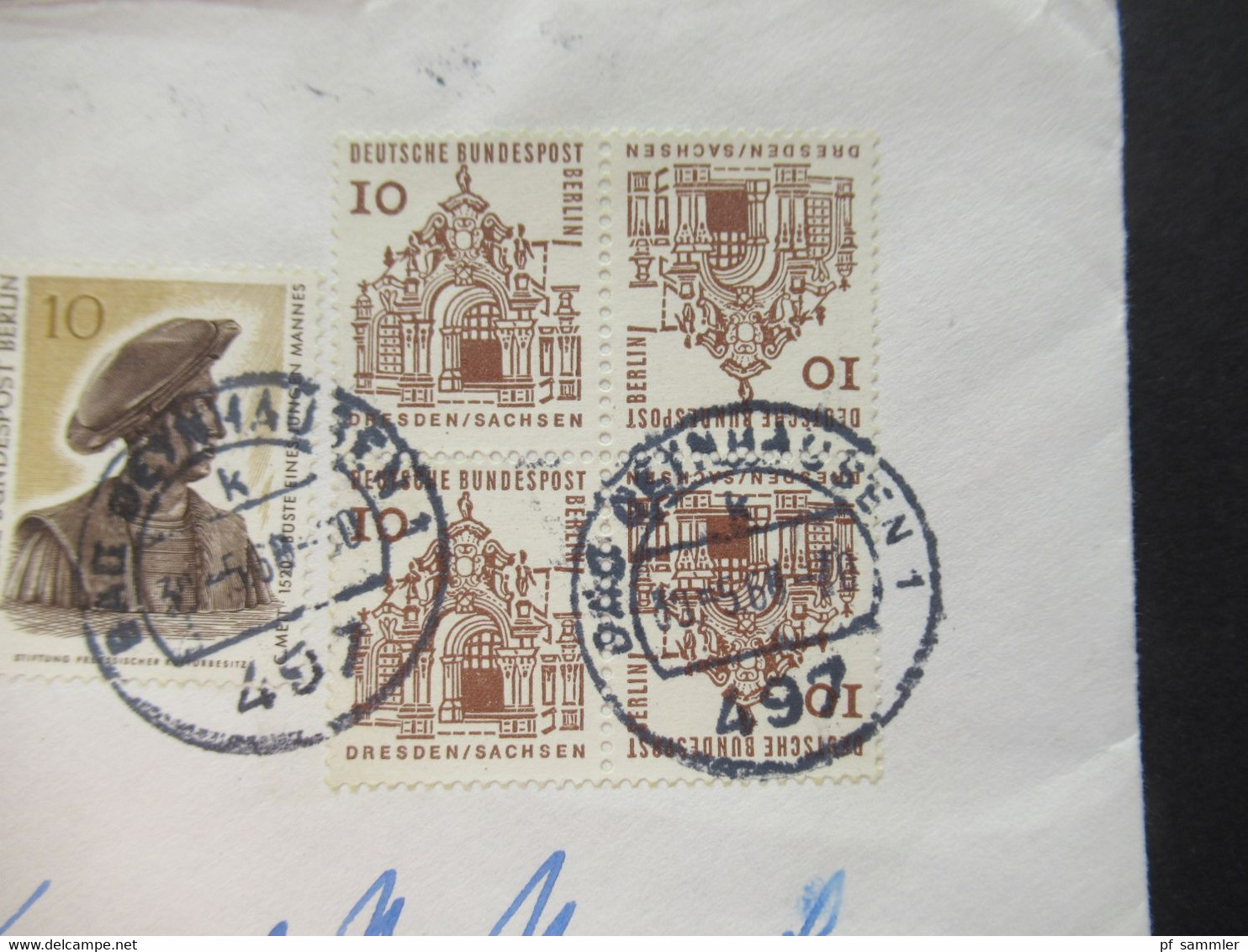 1968 Berlin (West) Bauerwerke Nr.242 Kehrdruck Aus MHB MiF Fernbrief Stempel Bad Oeynhausen - Berlin 19 - Briefe U. Dokumente