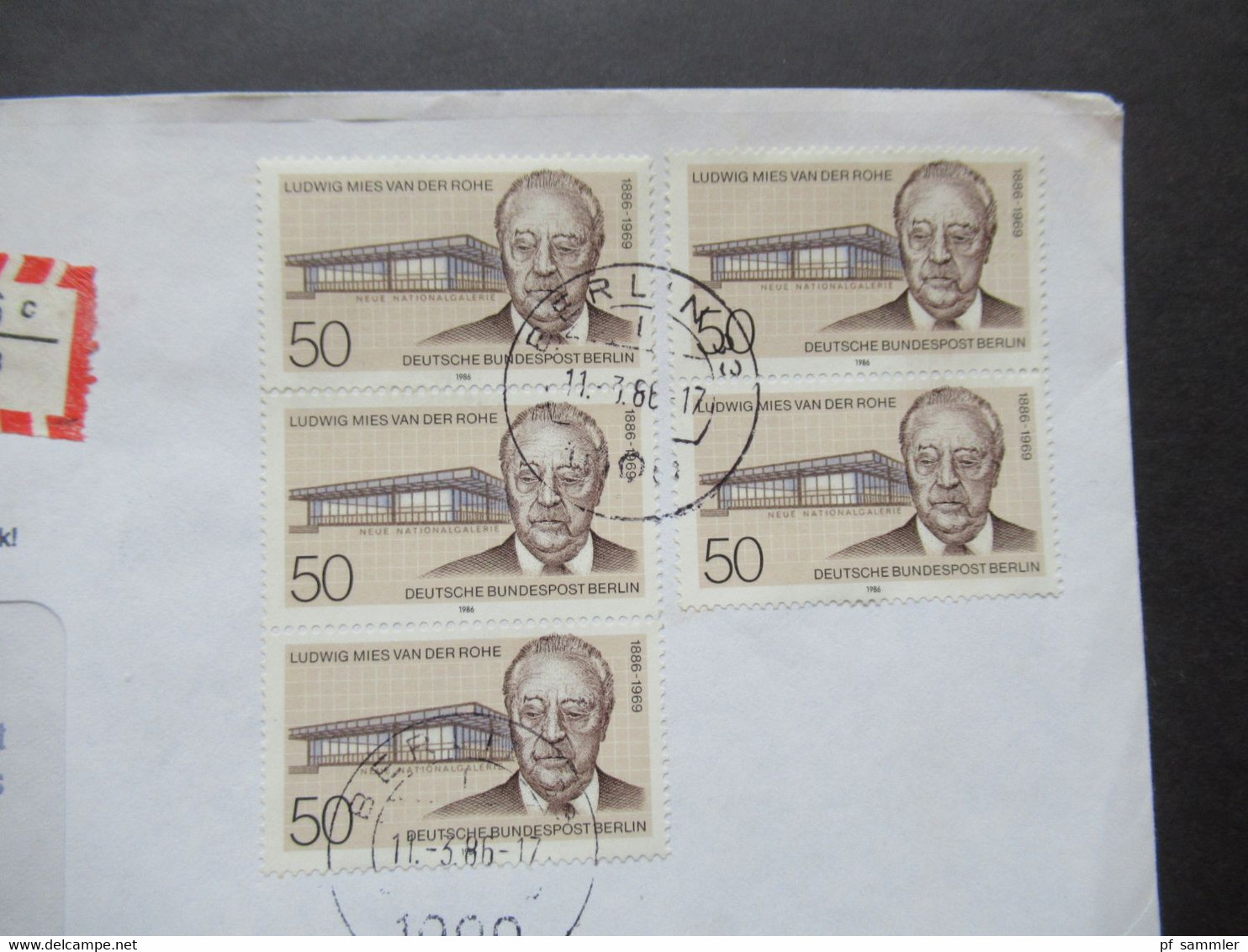 Berlin (West) 1986 Wilhelm Furtwängler Nr.750 (5) MeF Einschreiben Berlin 33 - Storia Postale