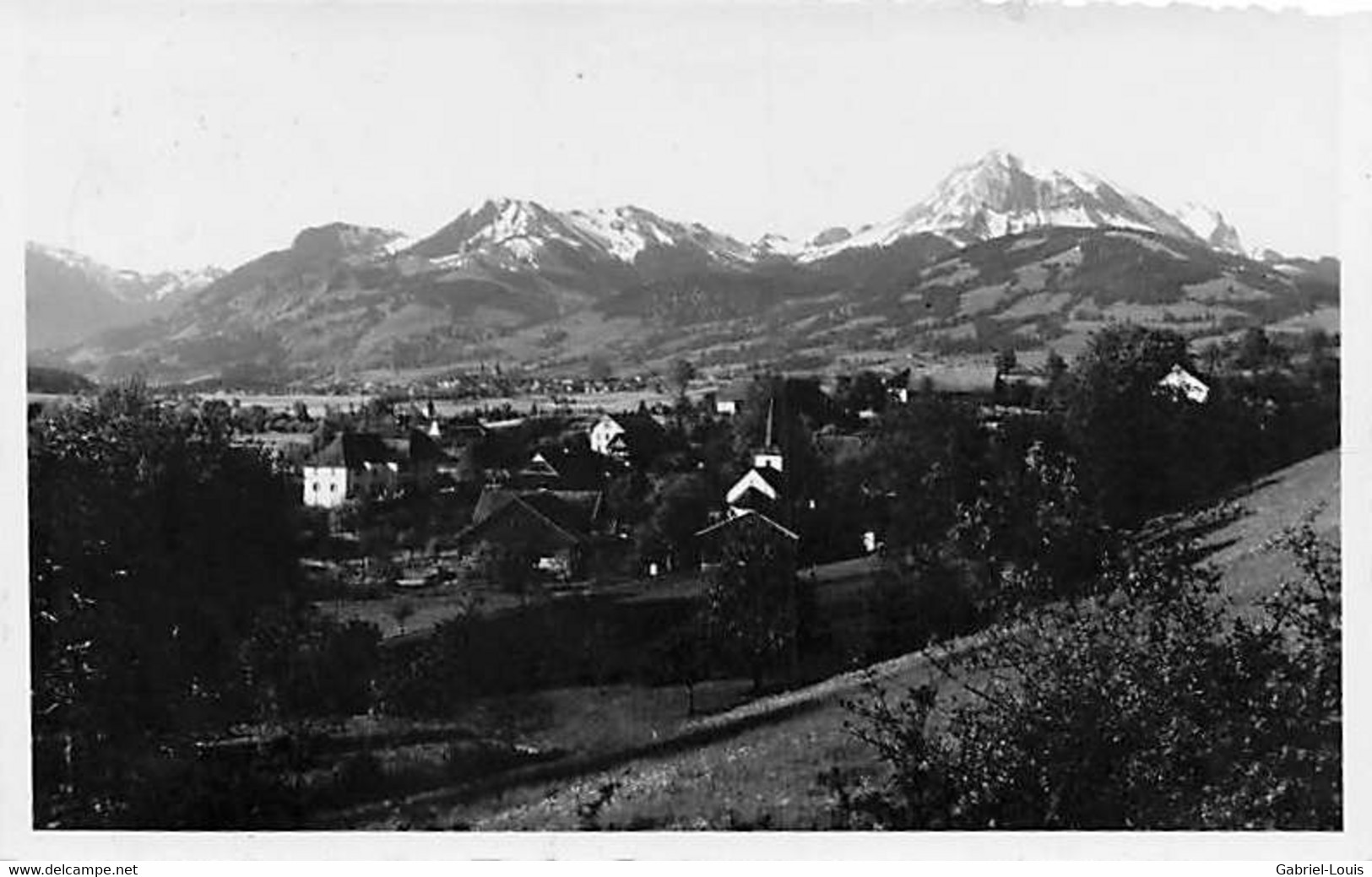 Carte Photo Marsens Et Le Moléson Gruyère 1938 - Marsens