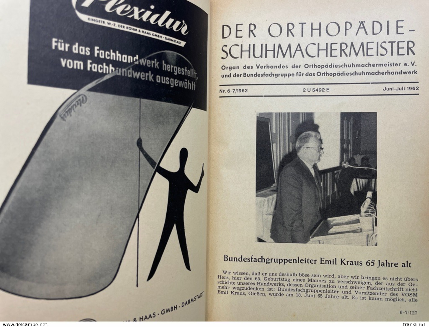 Der Orthopädie Schuhmachermeister. Heft Juni 1962 Bis Dezember 1963 KOMPLETT. - Heimwerken & Do-it-yourself