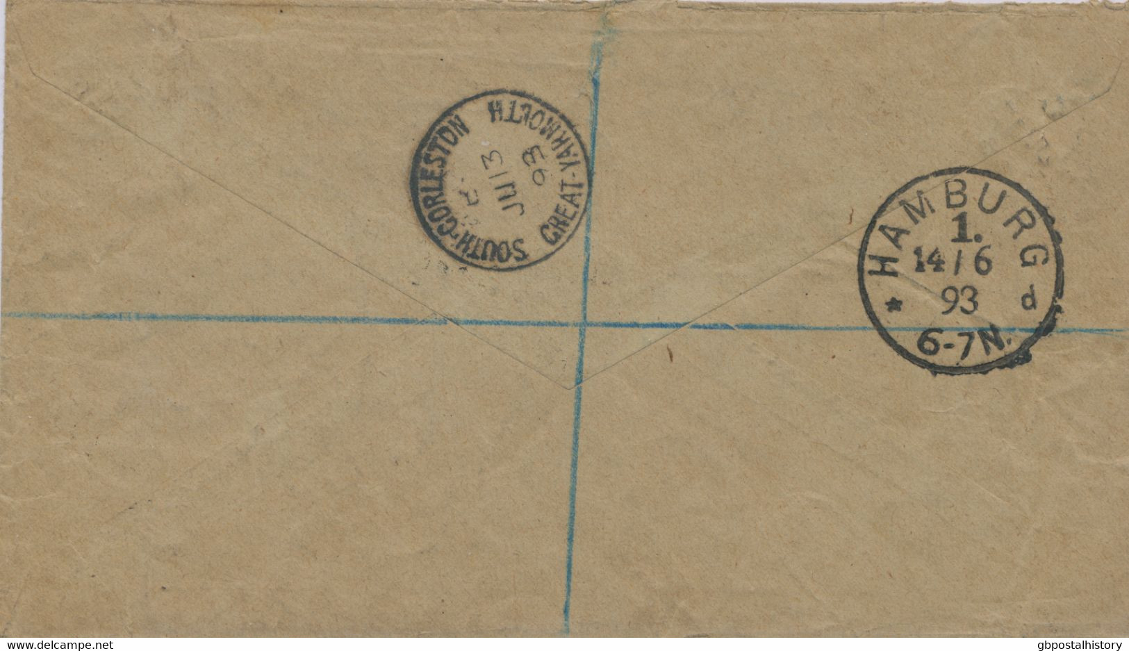 GB 1893, QV Jubilee 2d And 2½d Ond Superb Used R-cover (with Rare „R“-cut Out Of Postal Stationery Envelope - Briefe U. Dokumente