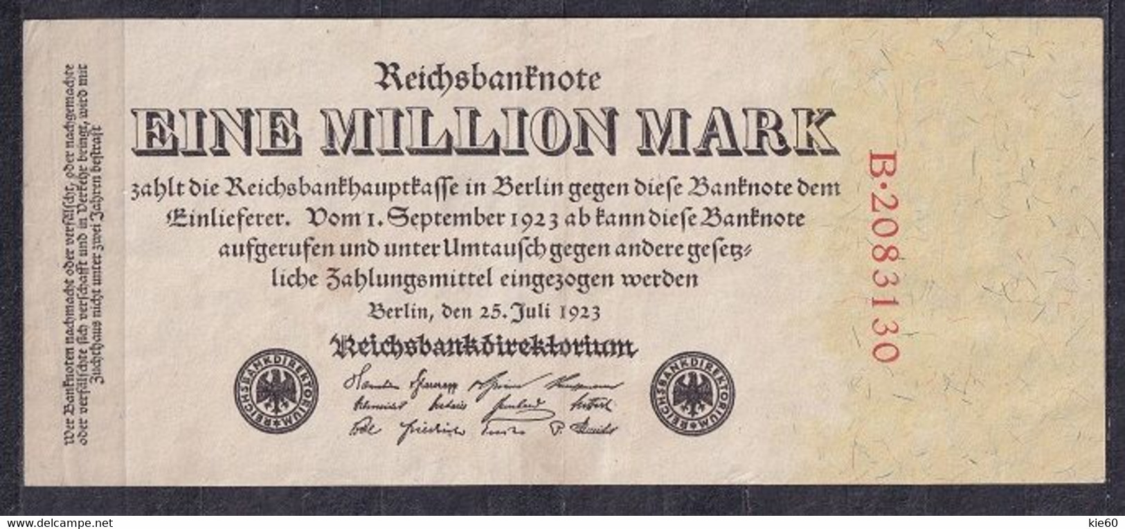 Germany - 1923 - 1 000 000 Mark  -B.. R92a.. XF - 1 Mio. Mark