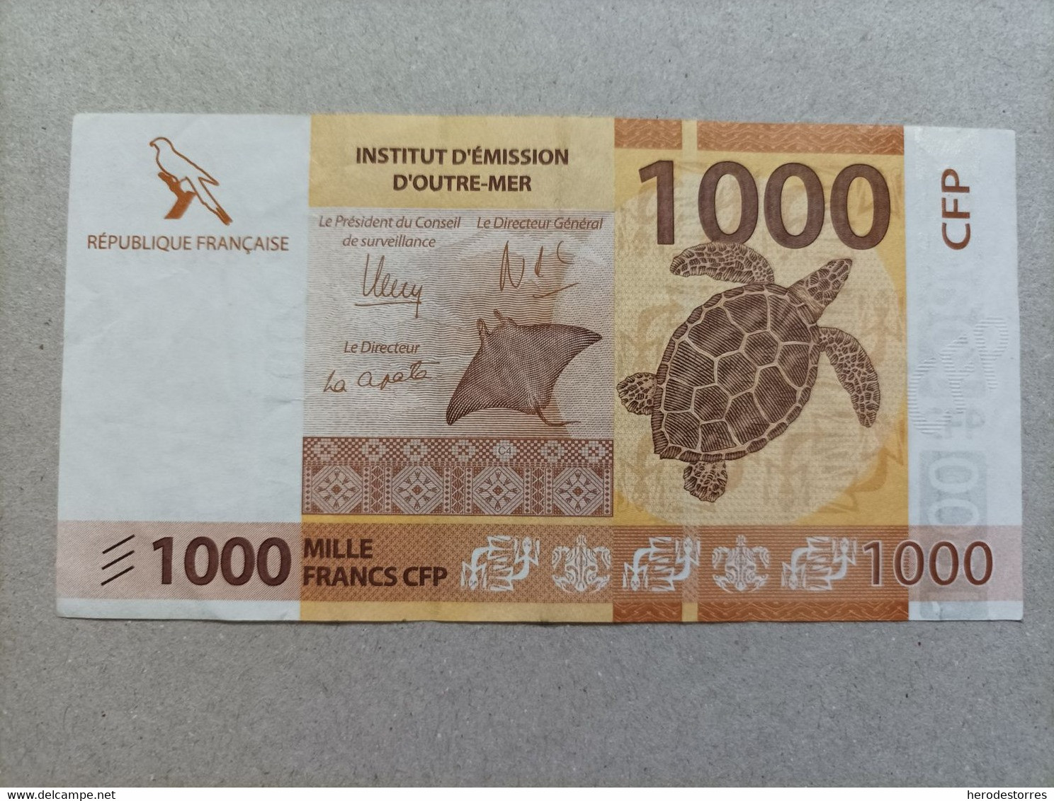 Billete De Francia De 1000 Francs French Pacific Territories, Institut D'Émission D'Outre, Año 2014, Muy Raro - Territorios Francés Del Pacífico (1992-...)