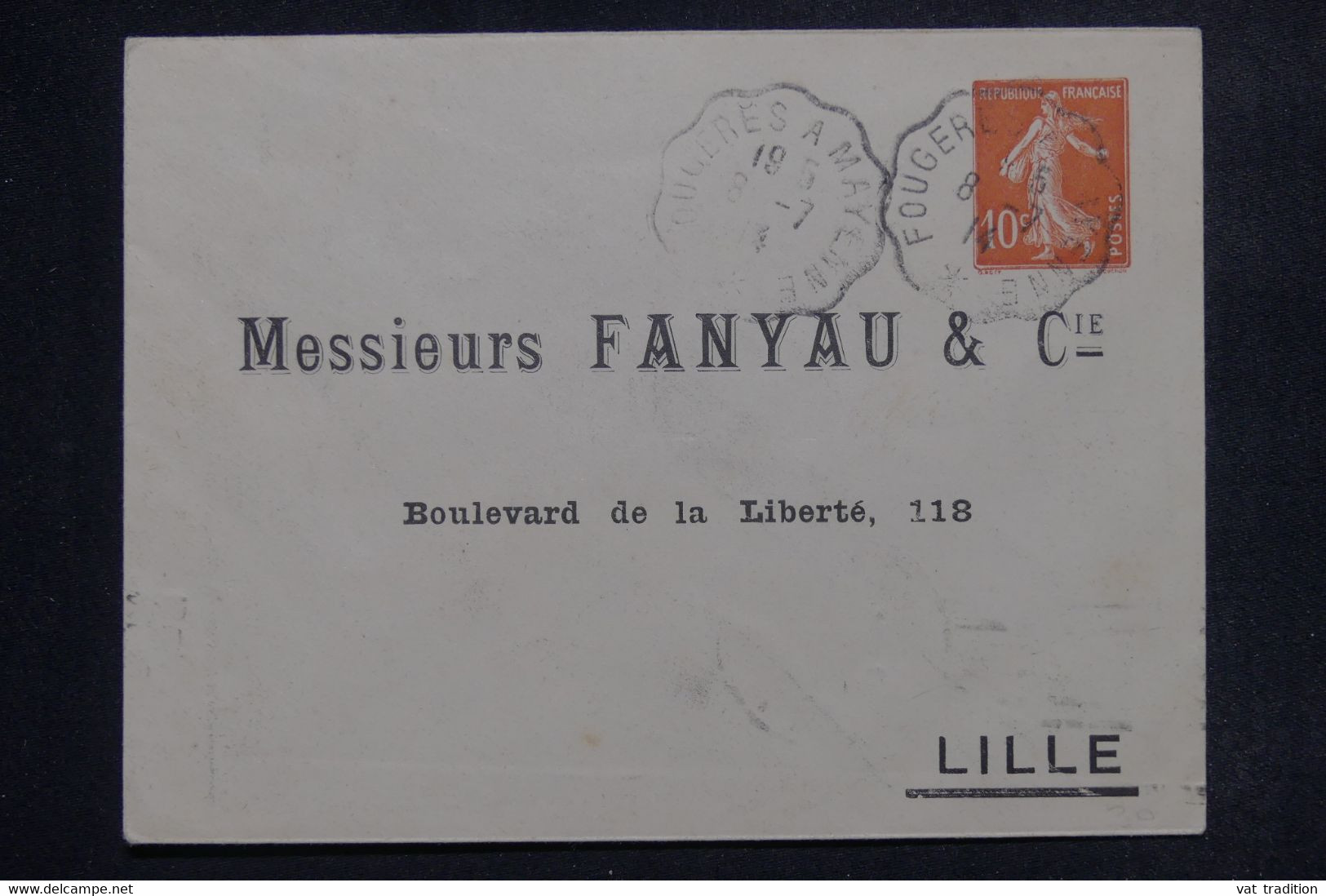 FRANCE - Entier Postal Semeuse ( Enveloppe ) Pour Lille En 1914, Repiquage Privé - L 138098 - Bigewerkte Envelop  (voor 1995)