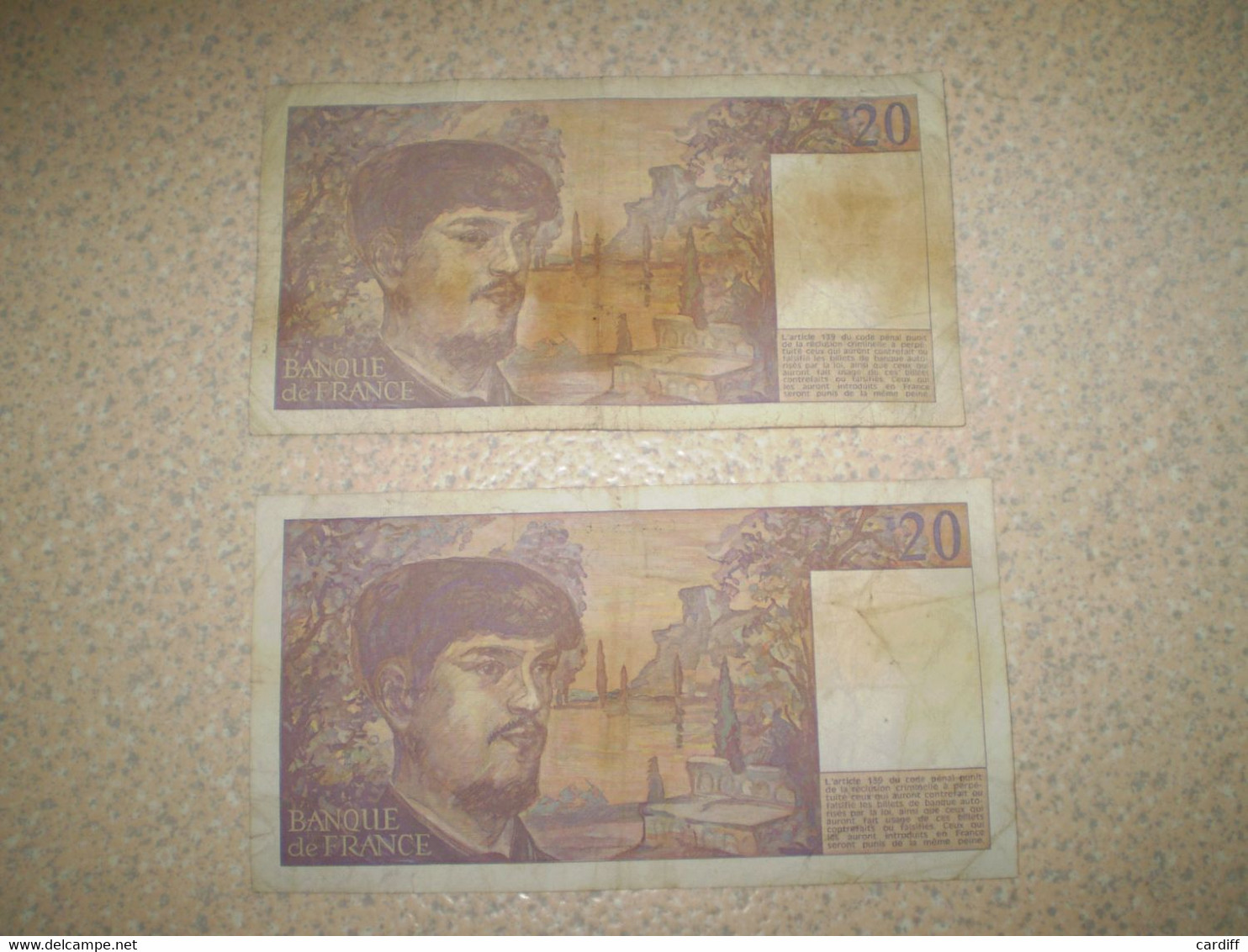 France Billet 20 Francs Clause Debussy, Lot De 2: 1983 & 1984; Ont Circulé - 20 F 1980-1997 ''Debussy''