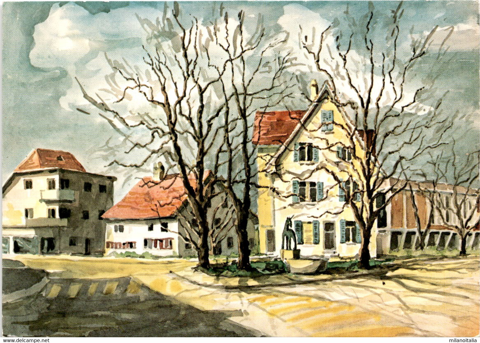 Dübendorf Lindenplatz - Aquarell (6) * 10. 10. 1980 - Dorf