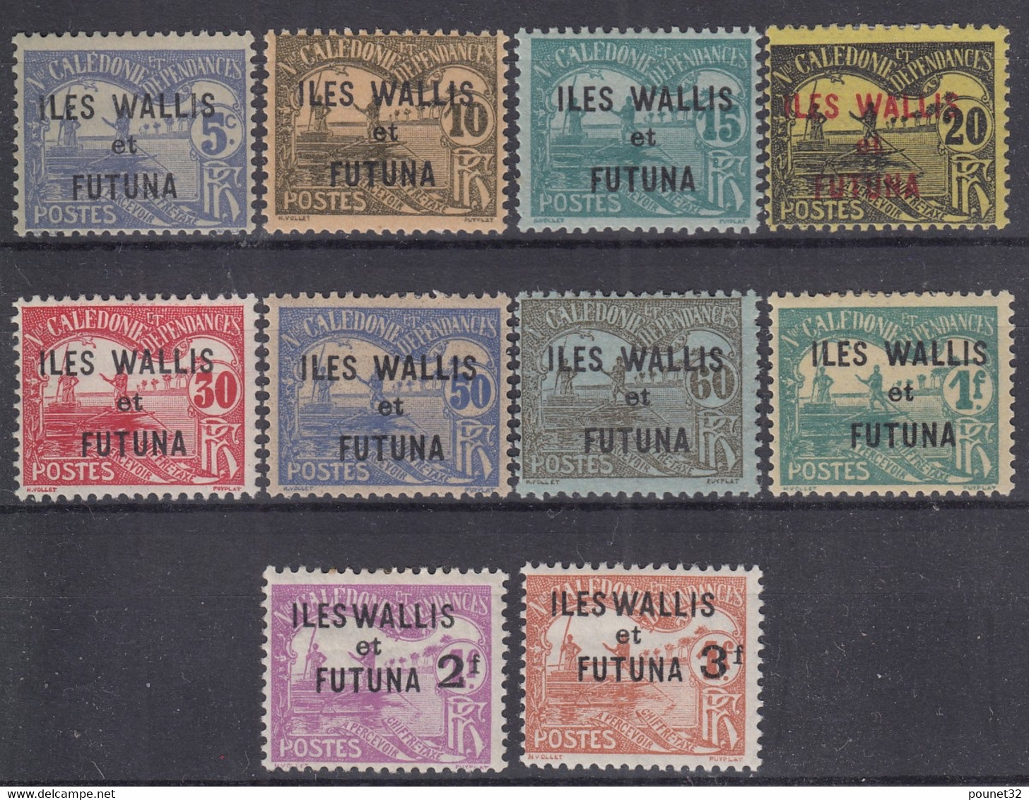 WALLIS & FUTUNA : SERIE TAXE N° 1/10 NEUFS * GOMME AVEC CHARNIERE - COTE 64 € - Postage Due