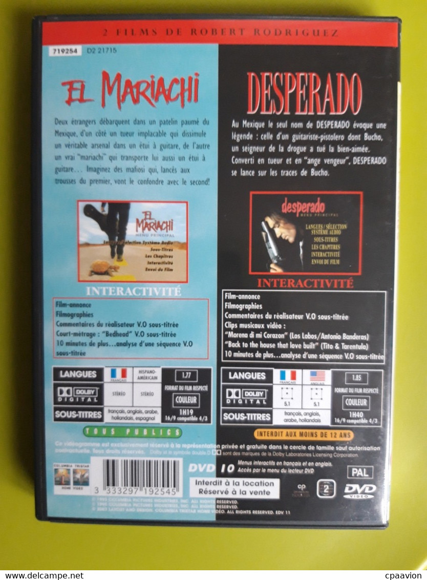 El Mariachi Et Desperado ; 2 Films Avec Antonio Banderas - Western/ Cowboy