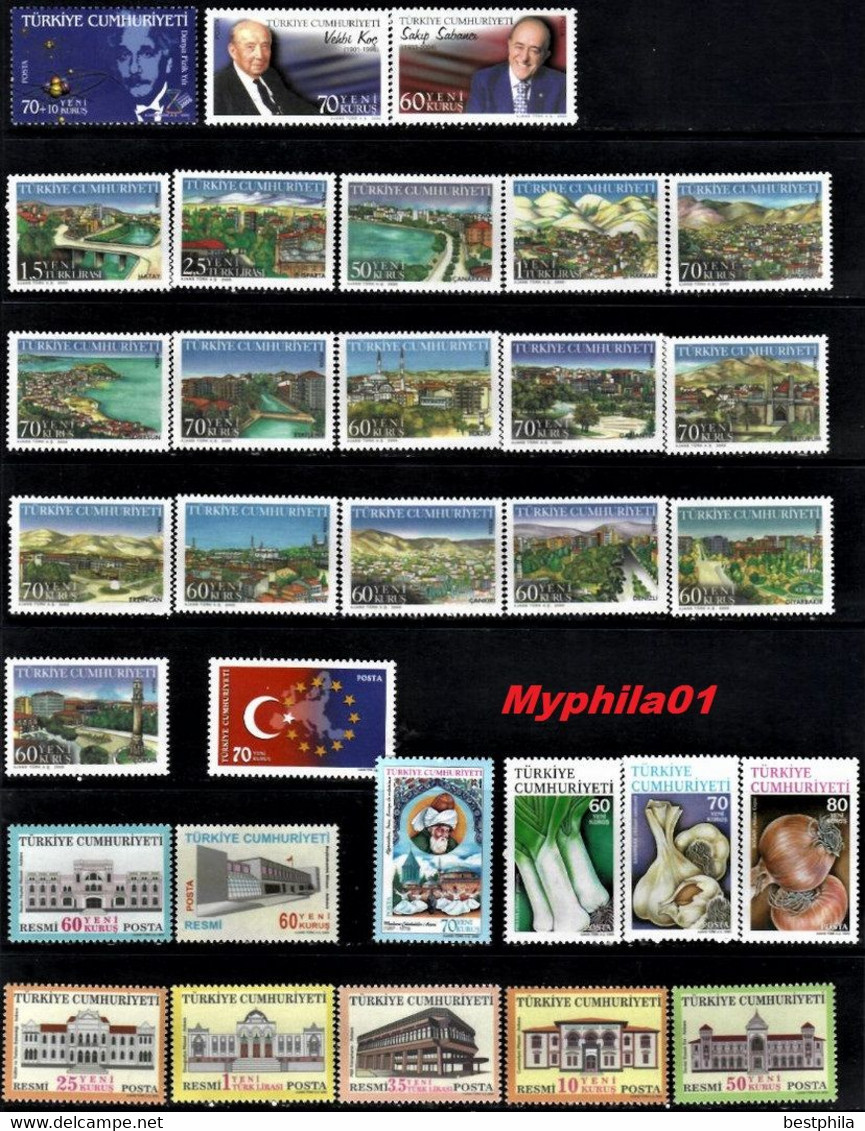 Turkey, Turkei - 2005 - Complete Year Set + İncludes Officials Series ** MNH - Ongebruikt