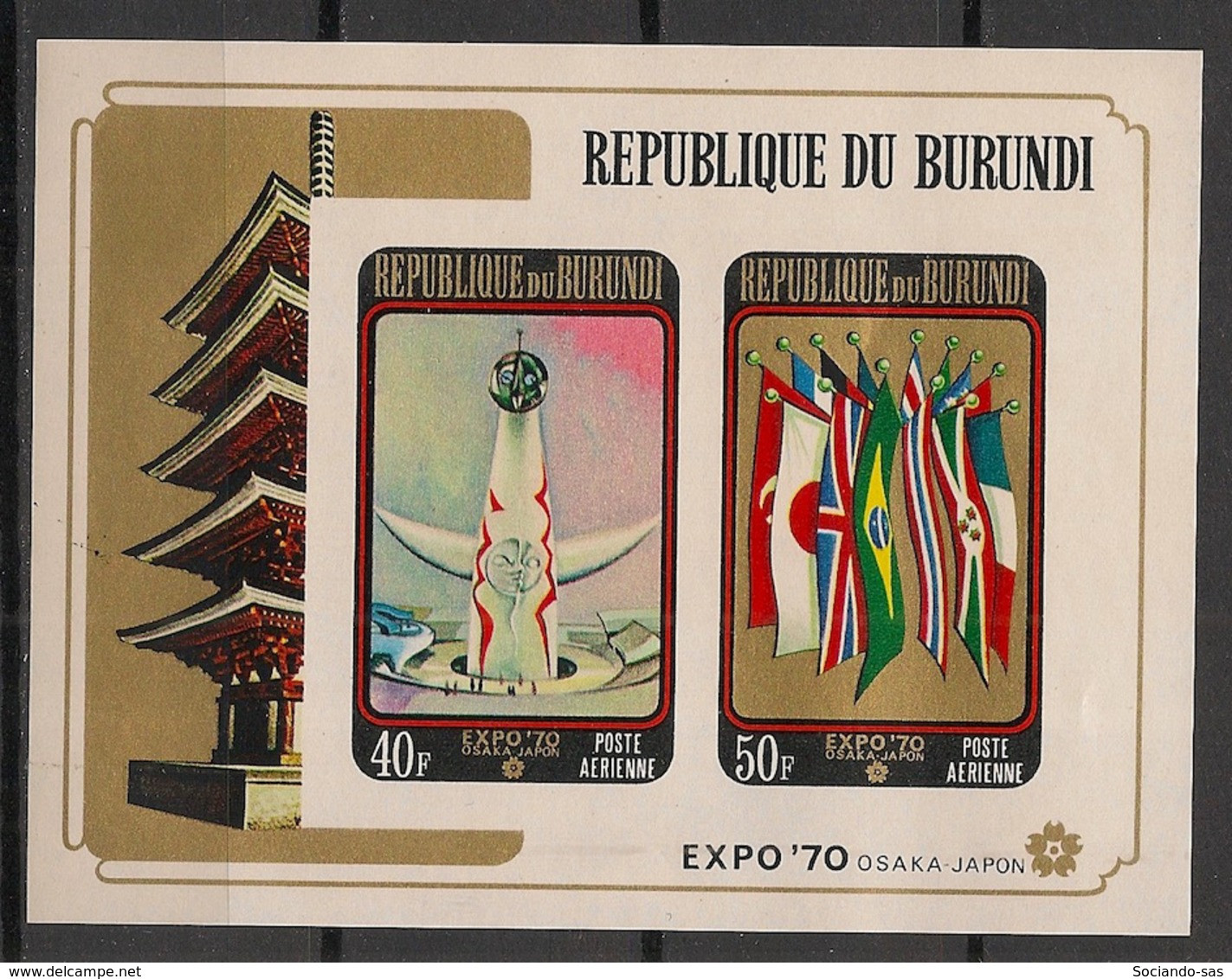 BURUNDI - 1970 - N°Mi. Bloc 42B - Osaka 70 - Non Dentelé / Imperf. - Neuf Luxe ** / MNH / Postfrisch - Unused Stamps