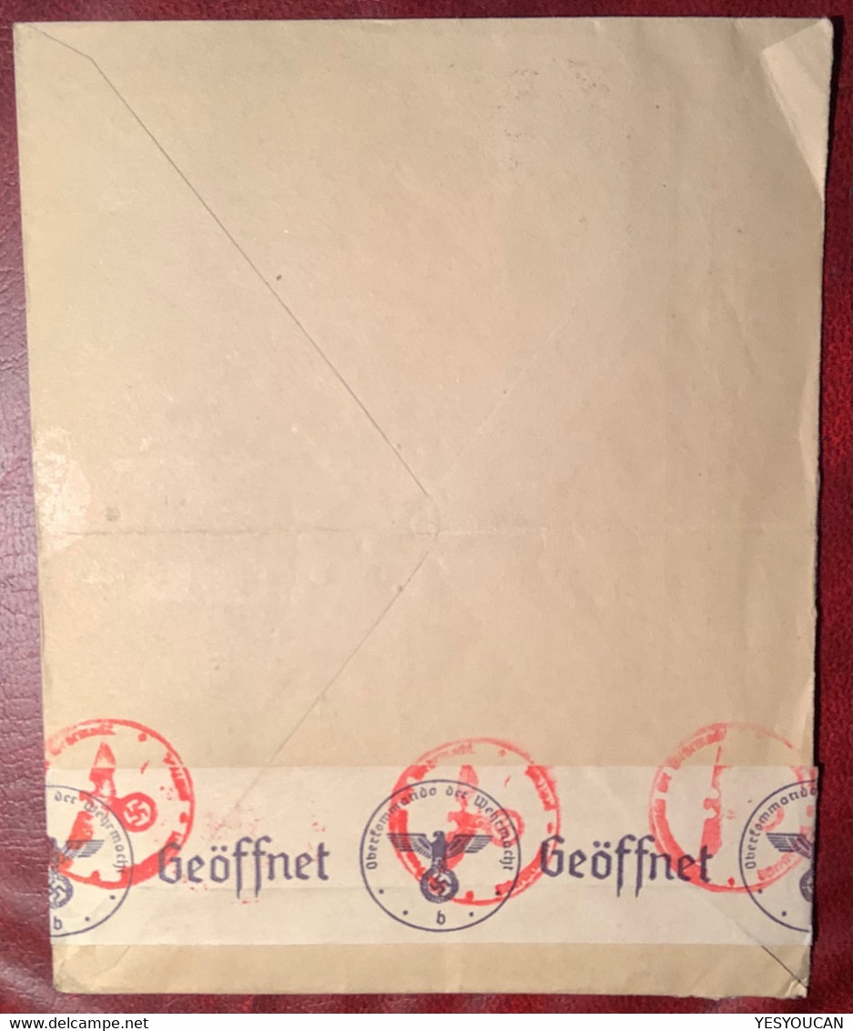 LANGESUND 1940 OKW B= BERLIN Censored Cover To Kassel, Germany (Zensur Brief WK2 WW2 War 1939-1945 Censure Guerre Norway - Covers & Documents