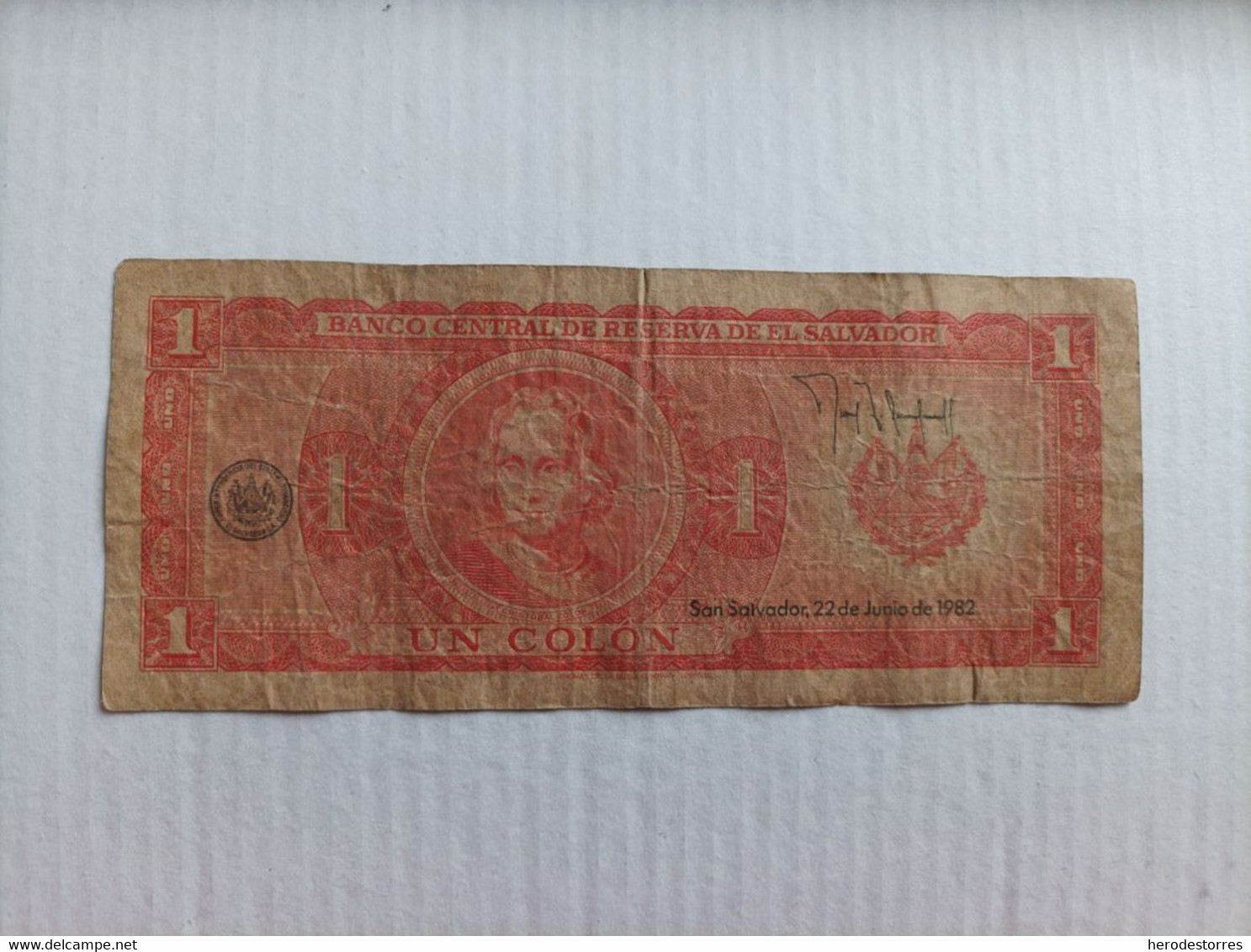 Billete De El Salvador De 1 Colon, Año 1982 - El Salvador