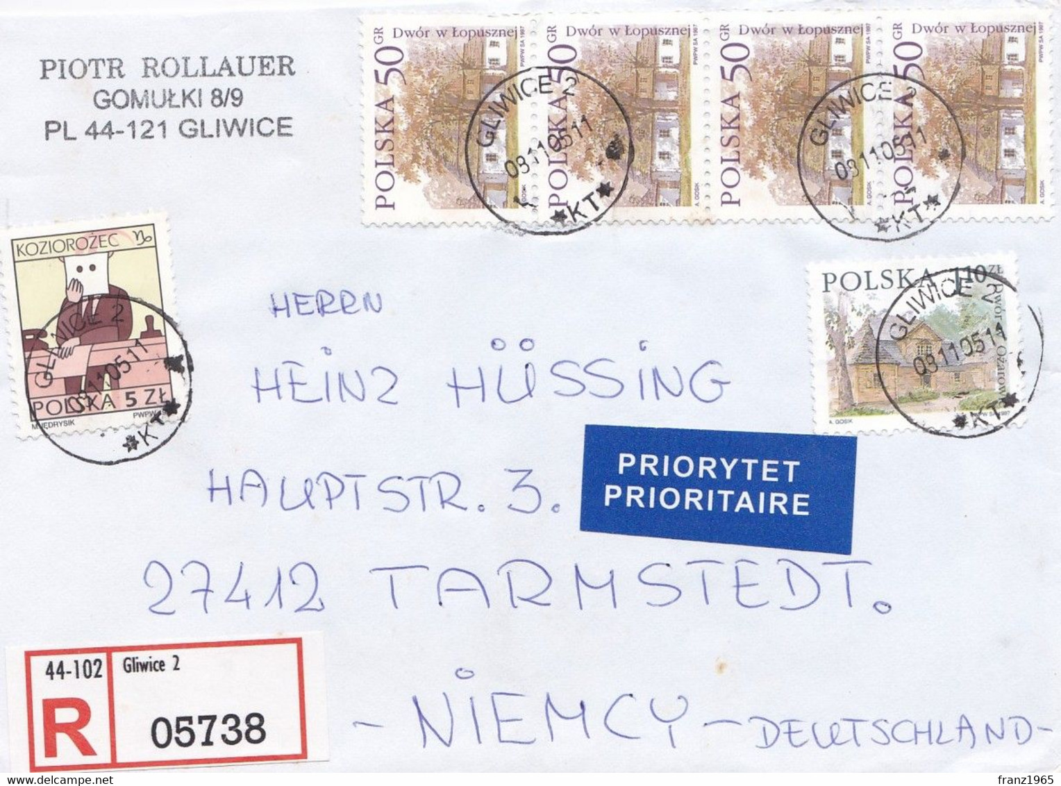 From Gliwice To Germany - 2011 - Cartas & Documentos