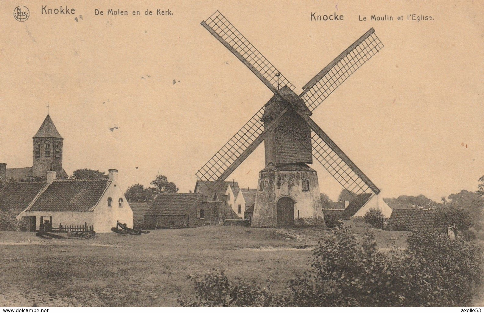 Knocke-sur-Mer Belgique (7600) Le Moulin Et L'Eglise - Knokke